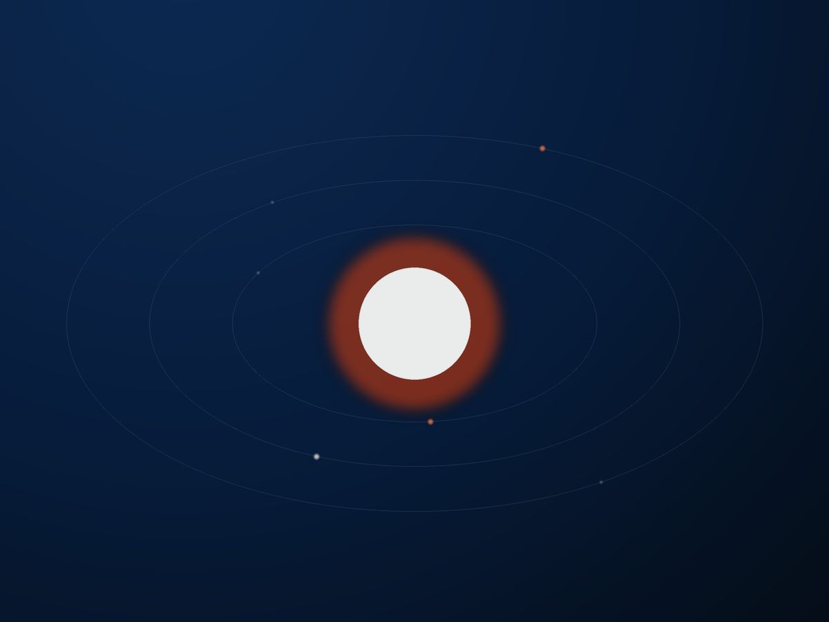 Orbiting node graphic representing continuous learning at Teimetra Academy